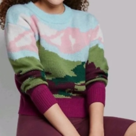 Wild Fable Sweater Crew Neck Landscape Size XS to Small NWT - Picture 8 of 12